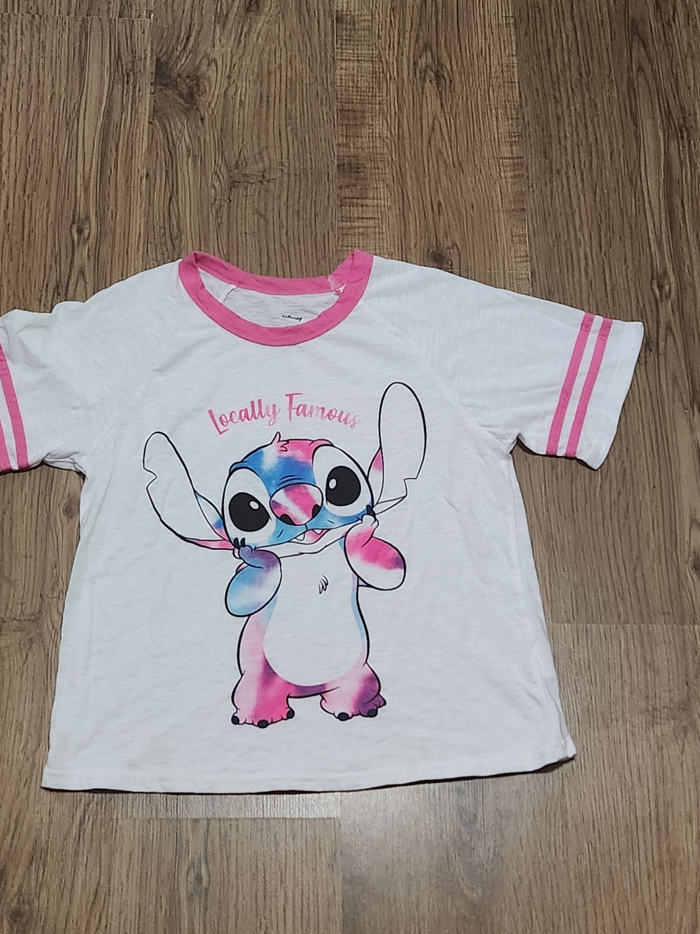 Disney White Tee with Pink Trim